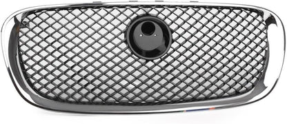 ya 2 8.15 1X Car Front Bumper Grille Grill Fit for Jaguar XF 2008-2011 2009 Chrome Black Mesh