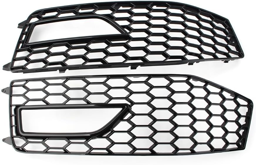 ya 9 10.24 Fit for Audi A4 B8.5 S4 RS4 2x Honeycomb Bumper Fog Light Grille Cover