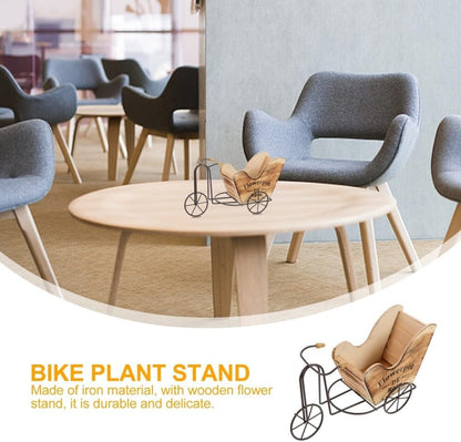 ya 26 10.21 baidi Wooden Candy Holder Bike Plant Stand Vintage Flower Pot Flower Cart Flower Pot
