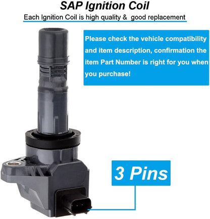 ya 4 8.24 baidi 4PCS Ignition Coils 30520-R1A-A01 for Honda for Civic HR-V 1.8L for Acura ILX 2.0 UF672