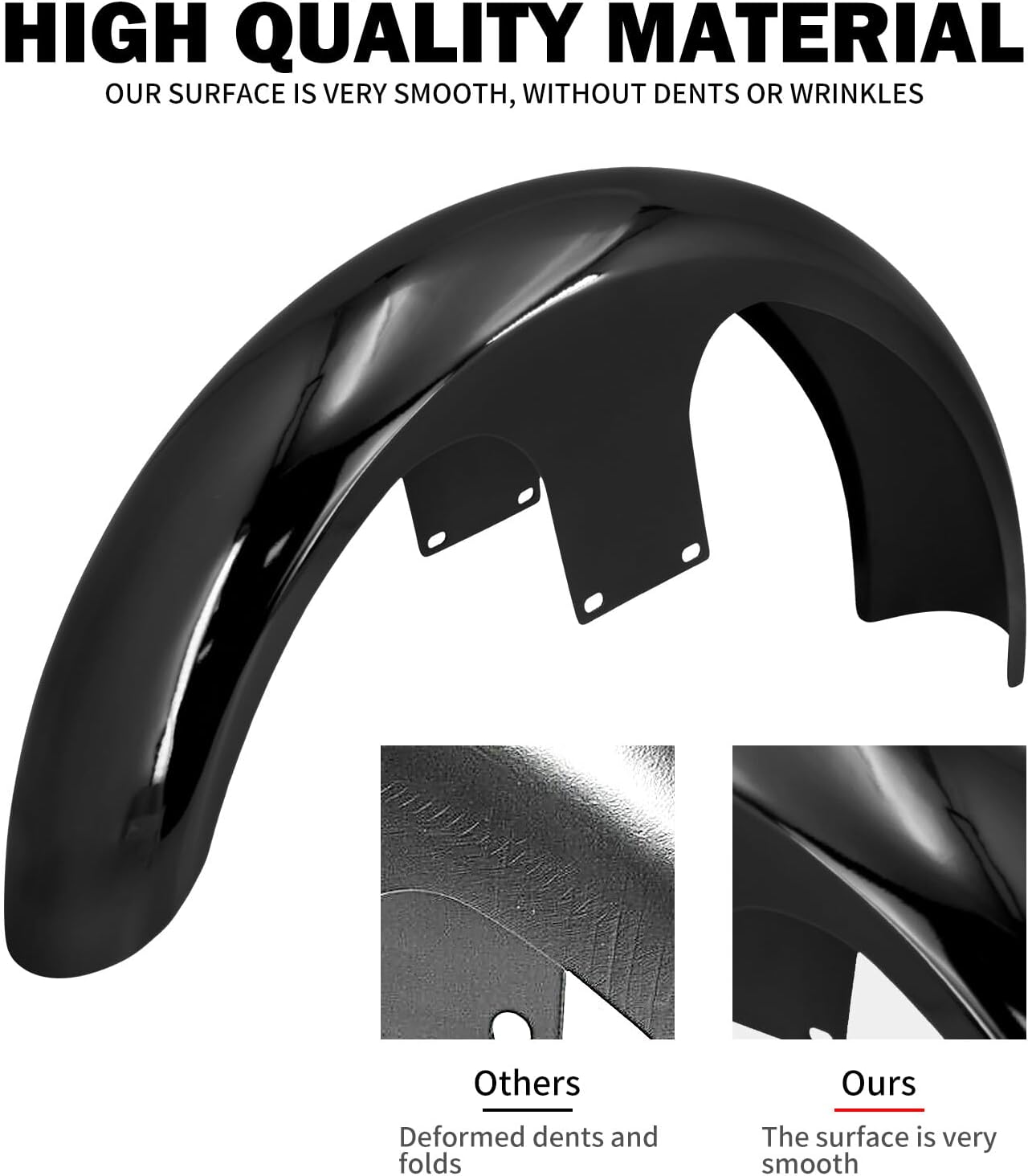 ya 7 8.24 baidi Gloss Black 130/21 Wrap Front Fender Fit for Harley Touring Electra Road Glide