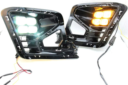 ya 10 9.16 zhengce Suitable for Kia Rio 21-23 front bumper fog lights daytime running lights t