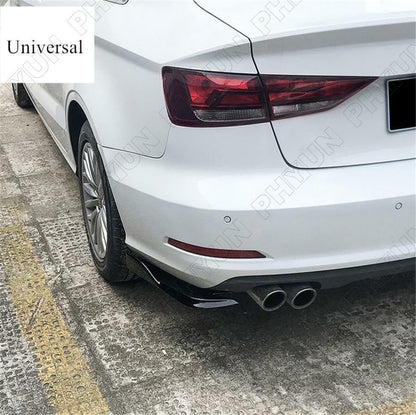 ya 2 8.15 Pair Car Rear Bumper Spoiler Lip Wrap Angle Splitter Protector Kit Glossy Black