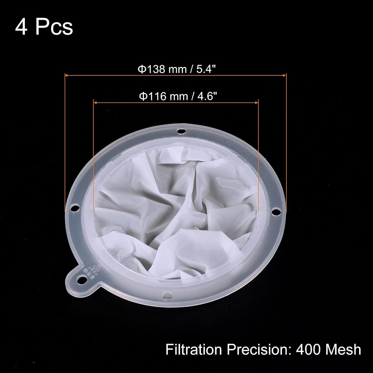 ya 14 9.20 baidi 4Pcs 5.4 O.D. 400 Mesh Food Filter Strainer Fine Mesh Filters Strainers White-1