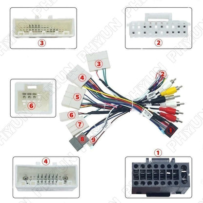 ya 4 8.14 for Nissan Android Stereo for Audi o Cable Adapter 16PIN Power Cable Harness w/Canbus
