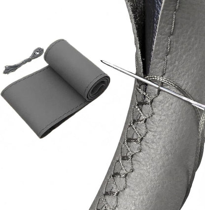 ya 28 10.13 zhengce Car Gray Hand Sew Steering Wheel Cover DIY Hand Sewing Leather Covers 15 ?