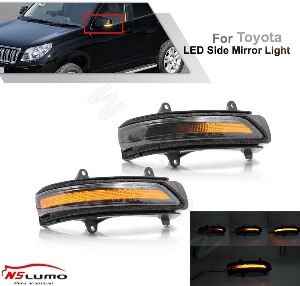 ya 7 8.24 baidi 2pcs Smoked Dynamic LED Side Mirror Signal Lights for Toyota for Land Cruiser 200 URJ200
