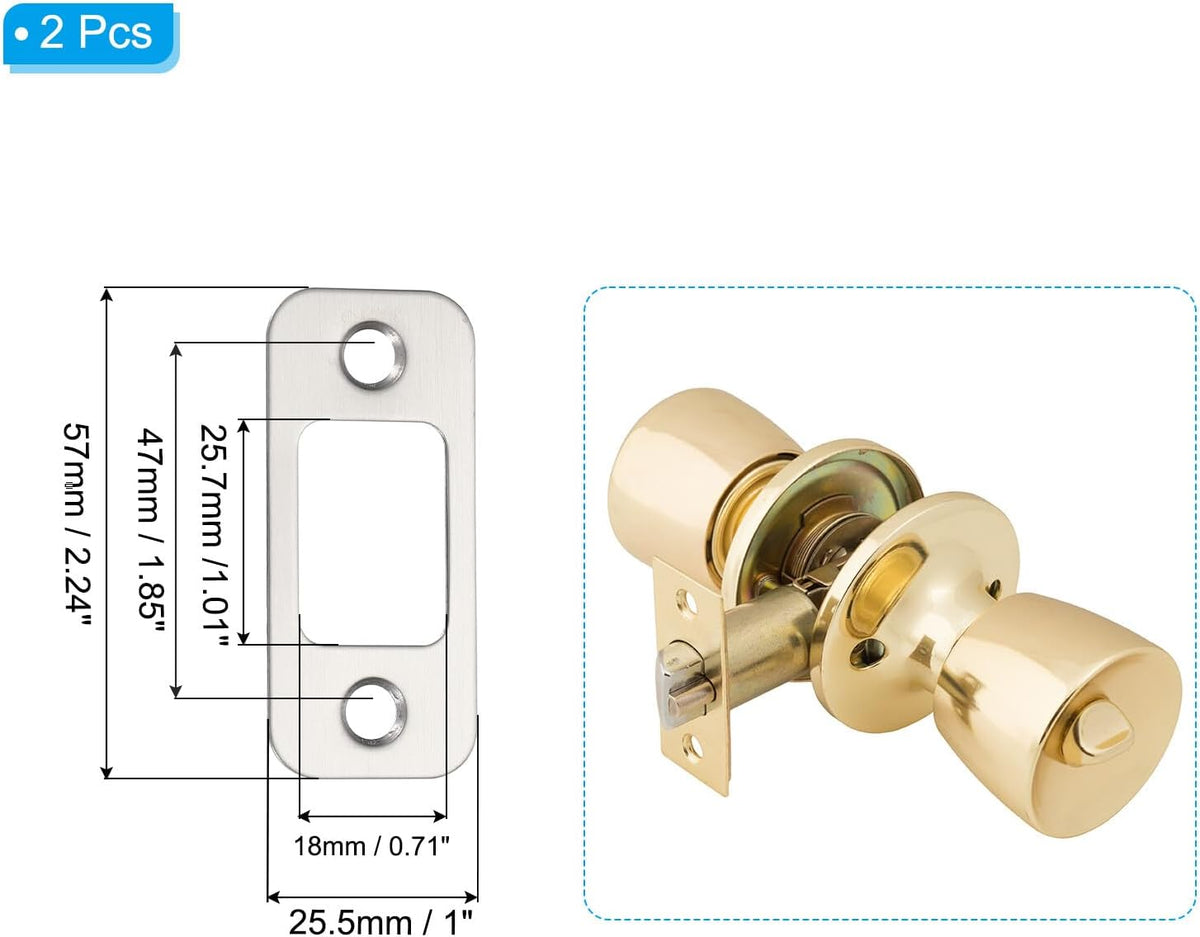 ya 26 10.21 baidi 2 Pcs Door Strike Plates Round Strike Latch Strike Door Locks Plate Silver