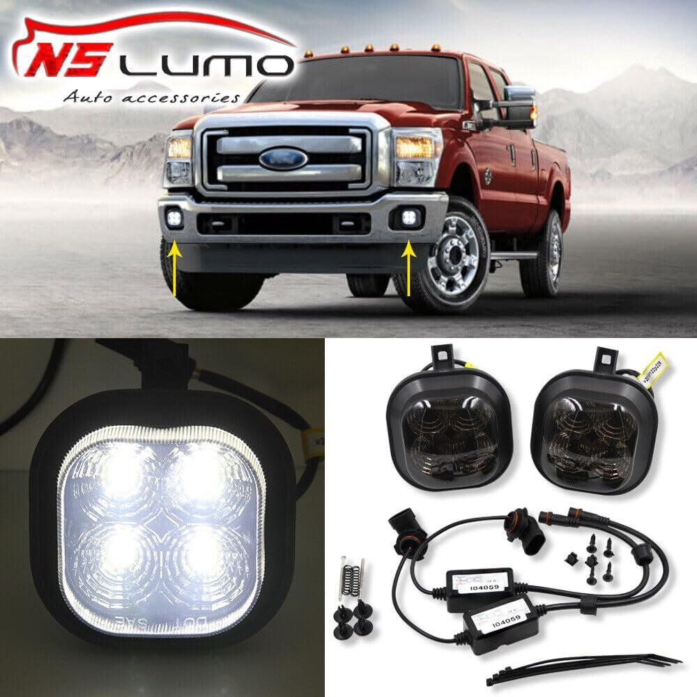 ya 7 8.24 baidi Smoked Led Fog Light for Ford F250 F350 F450 F550 1999-2016 Excursion 2001-2004