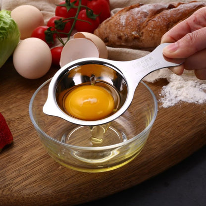 ya 14 9.20 baidi 2 Pcs Egg White Separator Stainless Steel Yolk Divider Separation Extractor-1