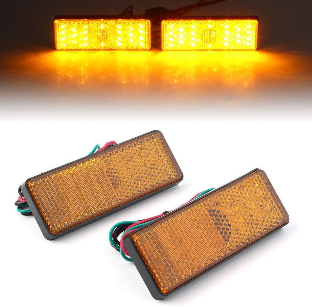 ya 11 9.14 zhengce Paired universal rectangular LED reflectors turn signal tail brake light wh