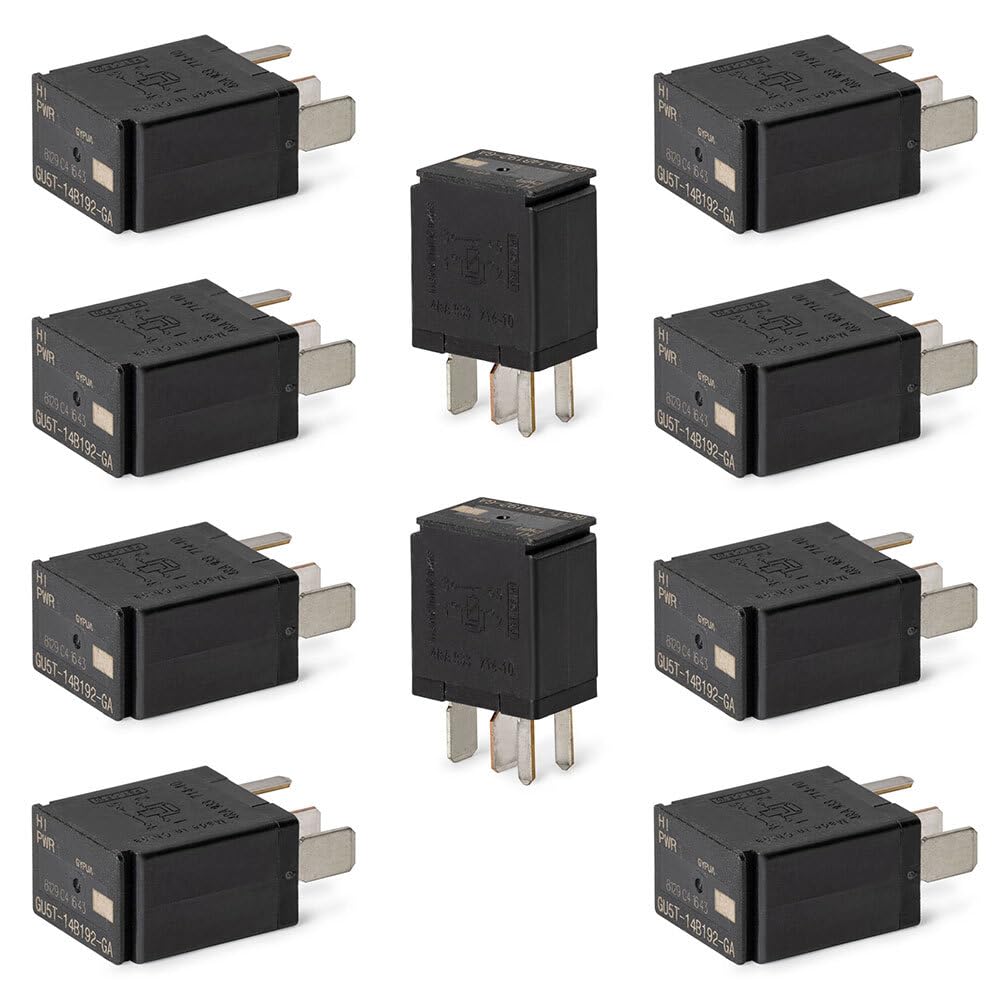 ya 4 8.8 10X 4-PIN 8T2T-14B192-AA Relay Black Multi-Purpose Relay for Fusion F150 F-250