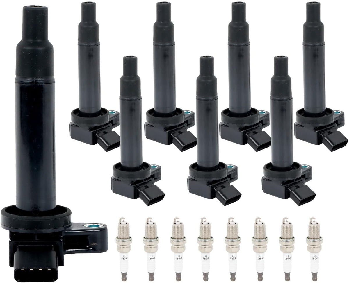 ya 9 10.24 8 Ignition Coils & 8 Iridium Spark Plugs for Toyota Tundra Sequoia 4.7L V8 UF230