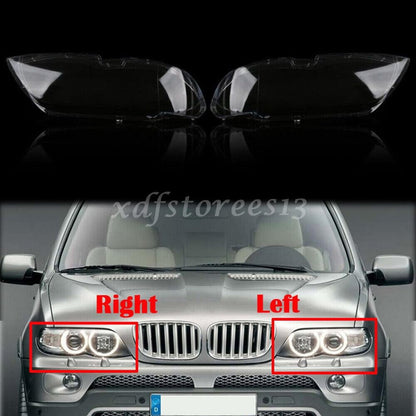 ya 6 8.24 baidi Left&Right Headlamp Headlight Cover Lens Plastic Shell for BMW for X5 E53 2004-2006
