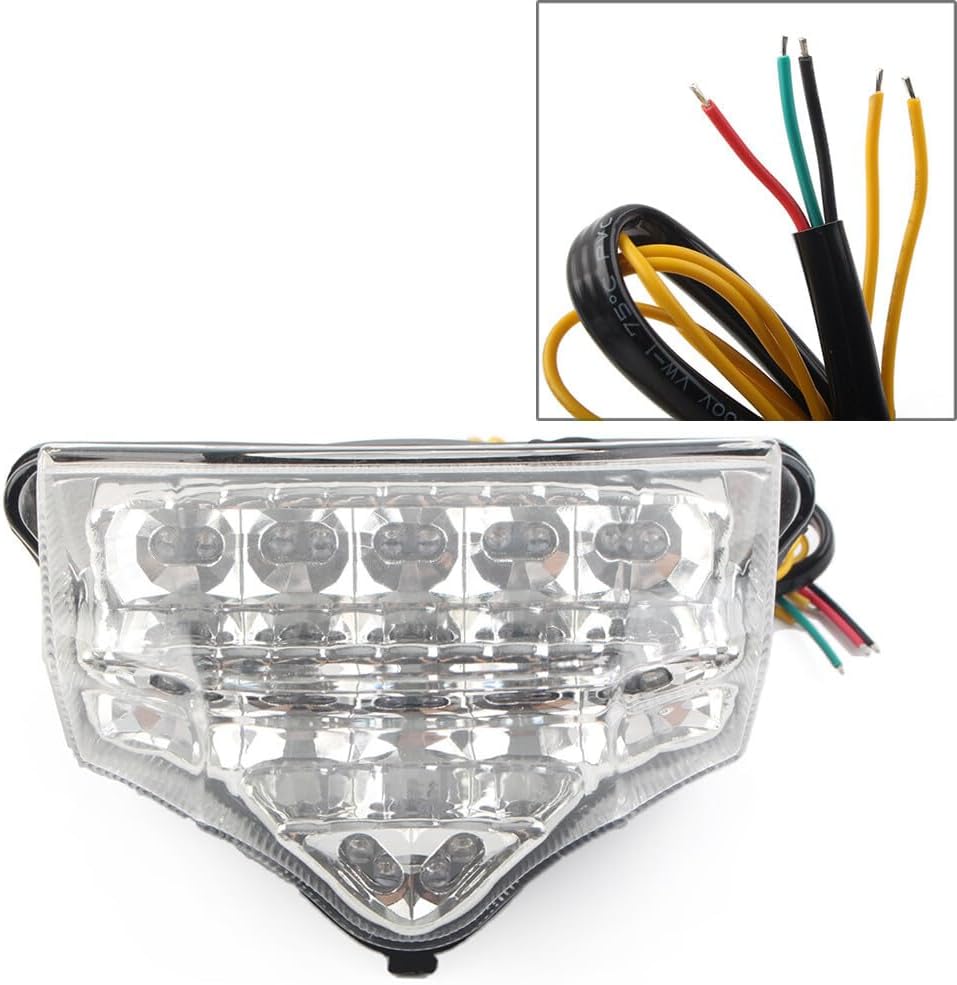 ya 4 8.14 Fit for Yamaha FZ600 FZ6 FAZER 2004-2009 Taillights Brake Turn Signal Clear Lens