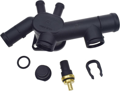 ya 11 9.14 baidiCoolant Cooling Hose Flange W/Temperature Sensor Set for VW Beetle 2.0L 1998-05