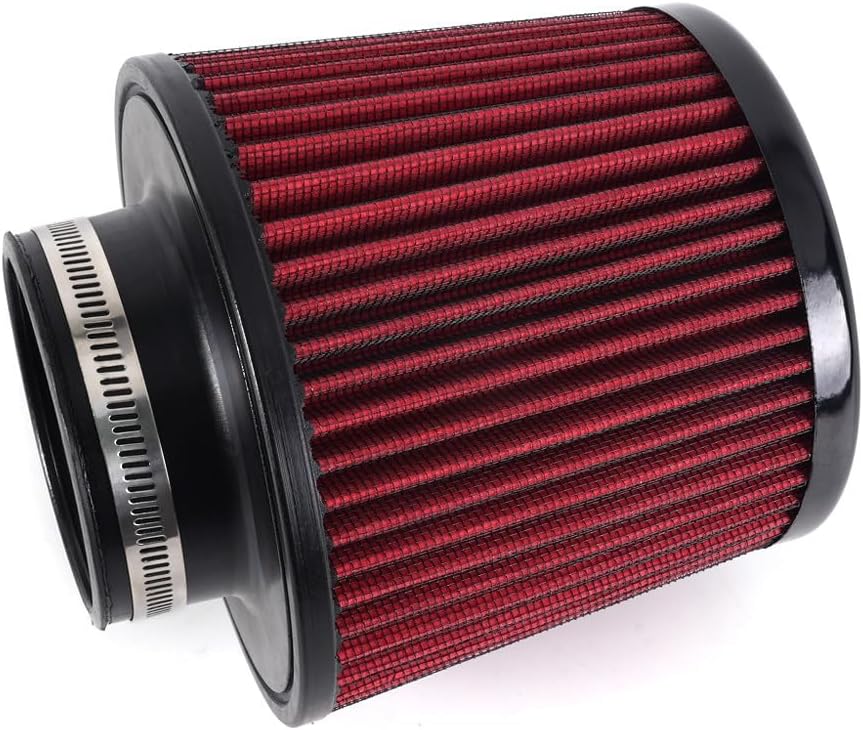 ya 13 9.15 baidi Universal 3 Inch 76mm Inlet Air Intake Cone Filter Replacement Air Filter RED