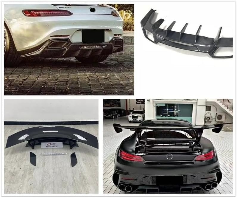 ya 2 8.15 Carbon Fibre Series Rear Spoiler Wing Diffuser 2 pcs for Benz AMG GT
