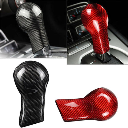 ya 4 8.24 baidi 1x Carbon Fiber Car Shift Knob Cover Shell Fit for Chevrolet Camaro 2010-2015