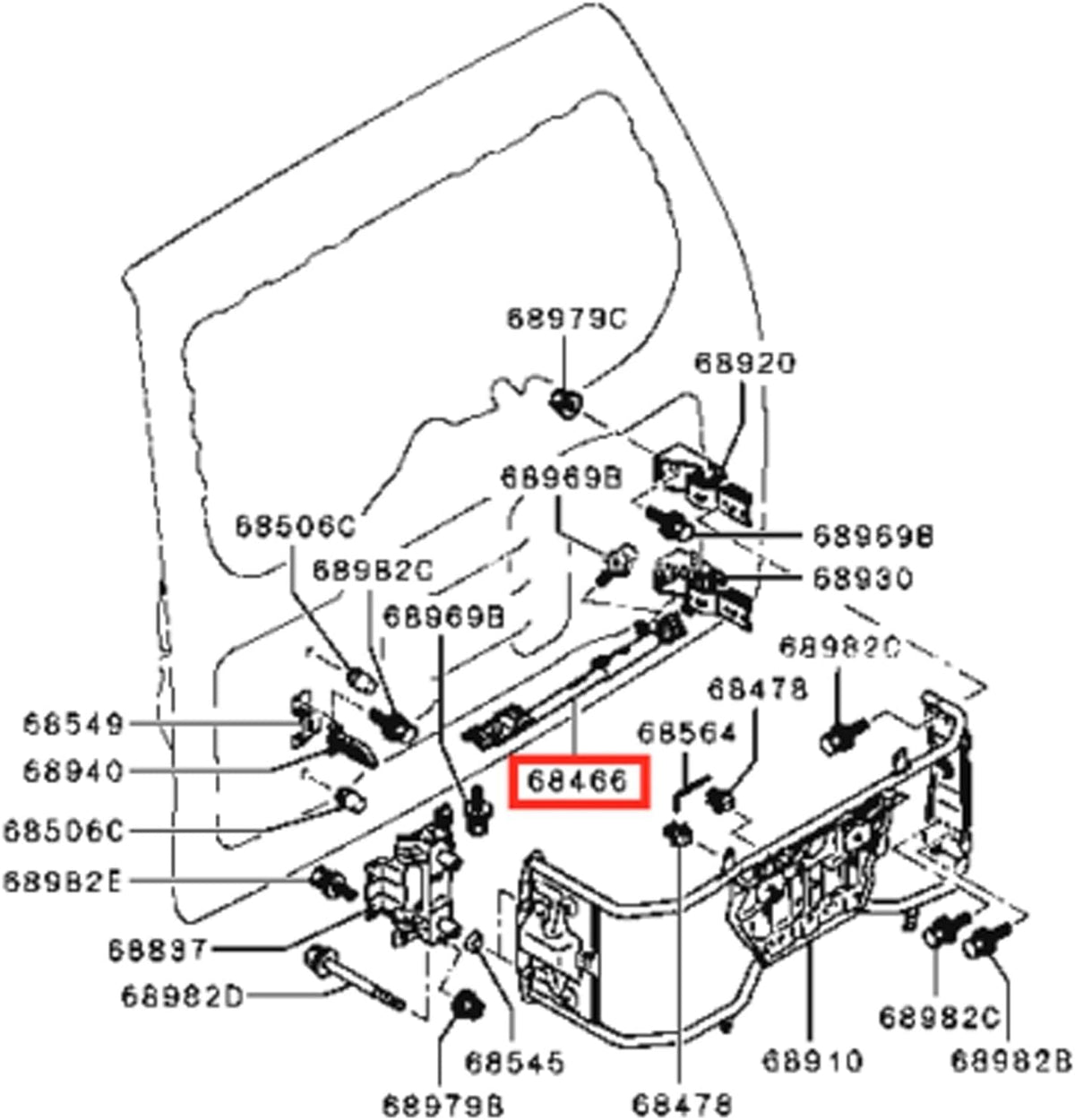 ya 10 9.16 baidi Suitable for Mitsubishi Pajero Montero IV 4th 5822A001 Tailgate Rear Door Pillar Plug