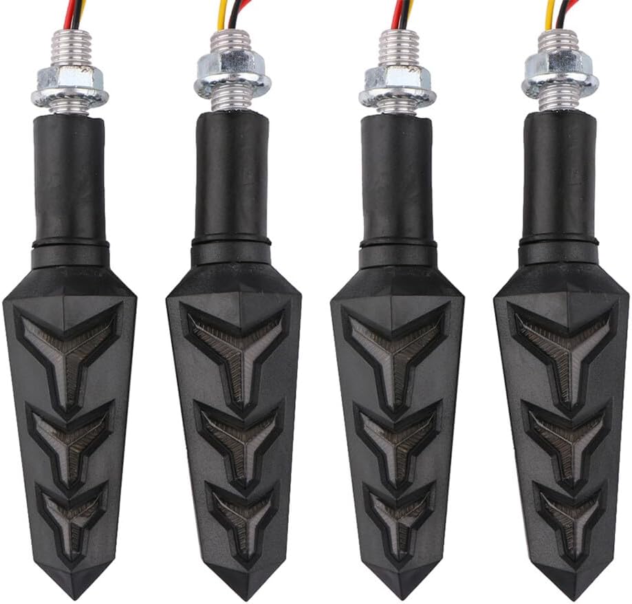 ya 4 8.10 4x LED running light running effect motorcycle indicator black universal for quad scooter