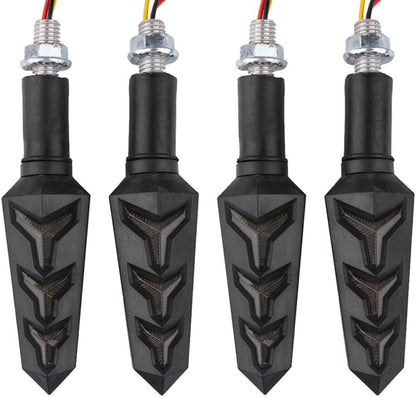 ya 4 8.10 4x LED running light running effect motorcycle indicator black universal for quad scooter