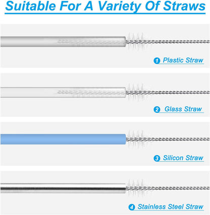 ya 26 10.21 baidi Long Straw Brush 12 Inch, 1 Set/12 Pcs Nylon Pipe Tube Cleaner, Black