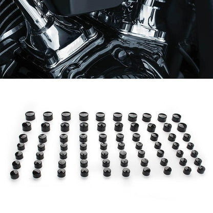 ya 6 8.14 Engine Bolt Covers Kit Fit Harley Softail Electra Street Glide Road King Black