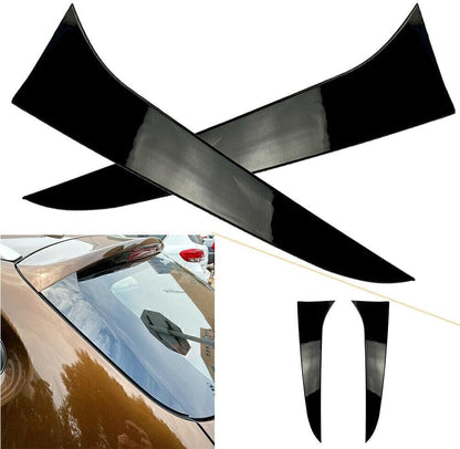 ya 4 8.14 for BMW X1 E84 2009-2015 Black 2x Rear Window Side Spoiler Canard Splitter Trim