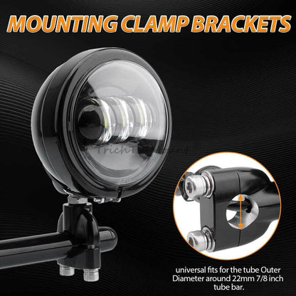 ya 23 10.7 baidi Black LED Driving Fog Auxiliary Lights & Bracket Fit for BMW R 18 B R18B Bagger