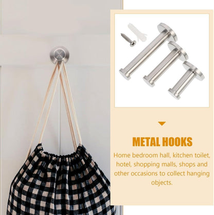 ya 26 10.21 baidi 3pcs Classic Stainless Steel Coat Hat Robe Hanger Bathroom Towel Hooks-2