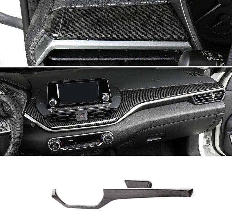 ya 5 8.24 baidi ABS Carbon Center Console Dash Strip Trim 2X for Nissan for Altima Teana 2019-2023