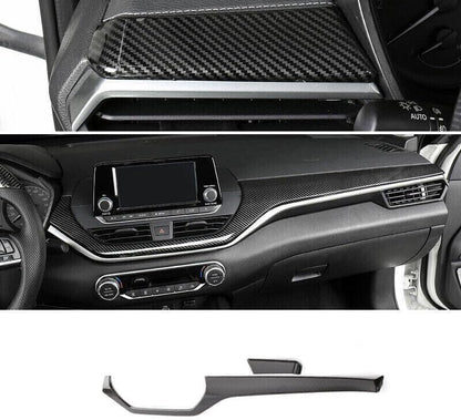 ya 5 8.24 baidi ABS Carbon Center Console Dash Strip Trim 2X for Nissan for Altima Teana 2019-2023