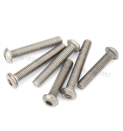 ya 16 10.20 baidi Titanium GR2 ISO7380 Hex Socket Bolts Button Head Screws M2 M2.5 M3 M4 M5 M6 M8-4