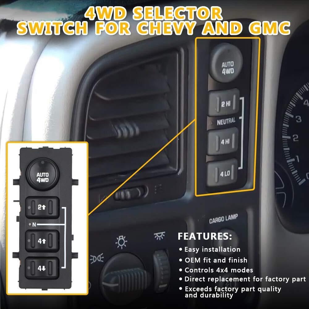 ya 6 8.24 baidi 4WD Four Wheel Drive Switch for 2003-2007 for Chevrolet Tahoe Silverado 1500 2500 3500