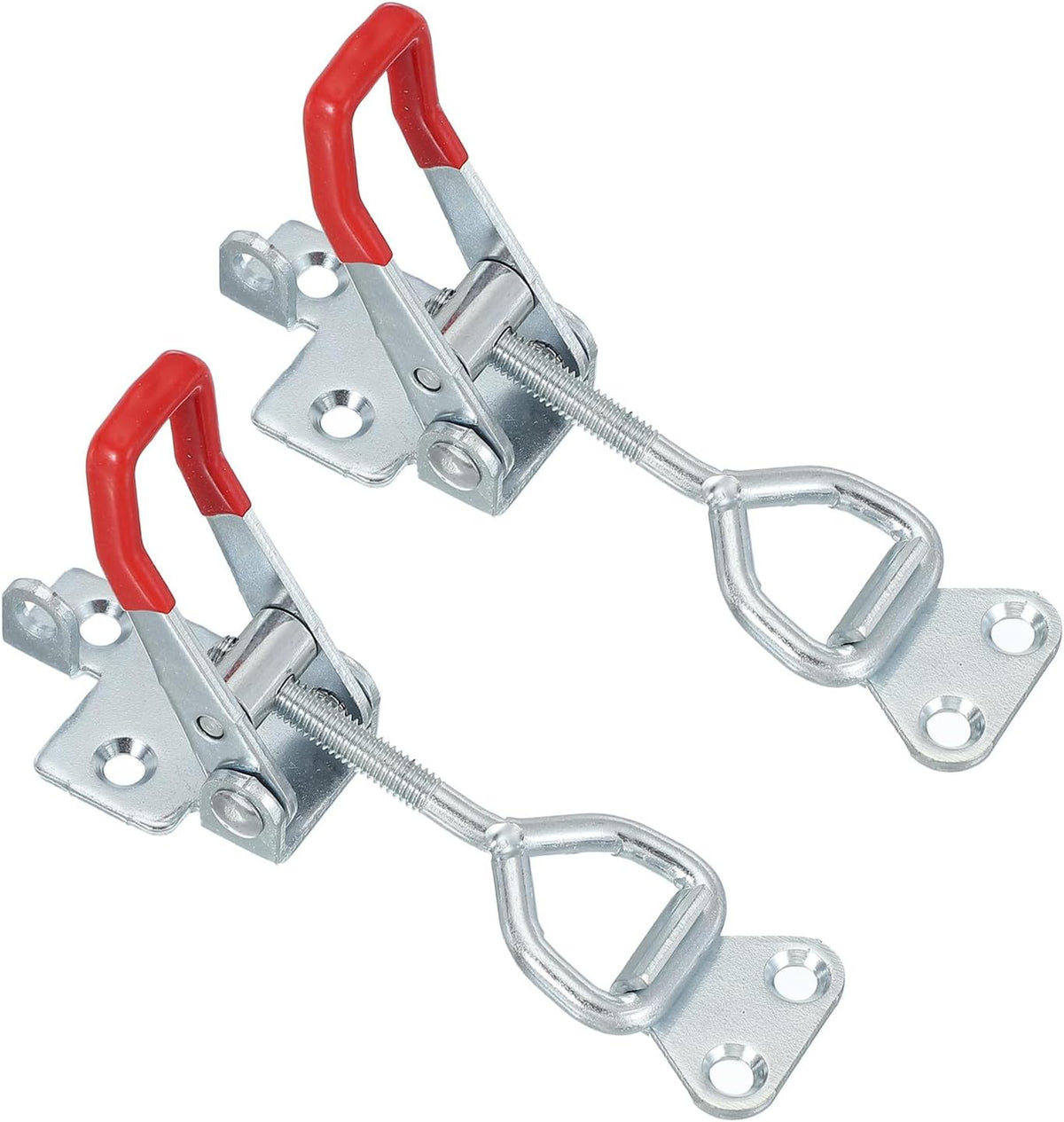 ya 26 10.21 baidi 2 Pcs Toggle Latch Clamp 4002 Carbon Steel with Lock Hole 396Lbs ing, Silver