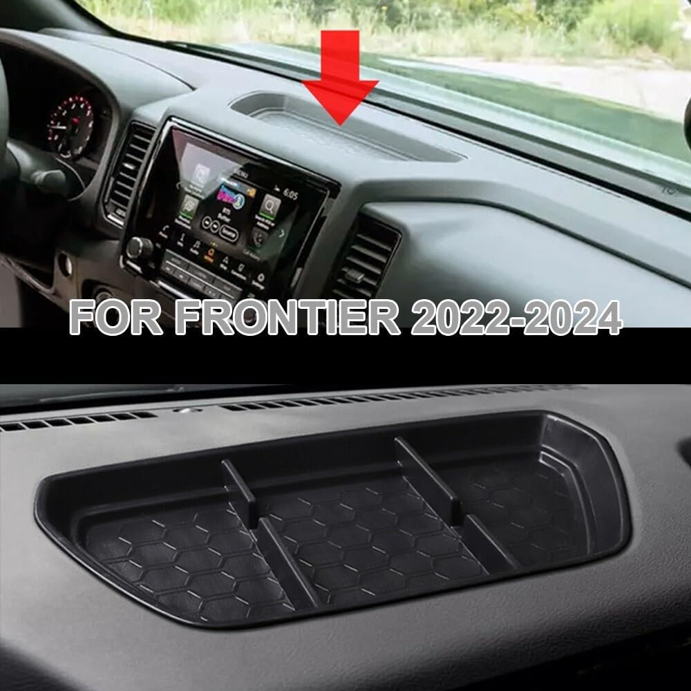 ya 5 8.10 Fits 2022-2024 for Nissan Frontier PVC Dashboard Storage Tray Organizer Phone Holder