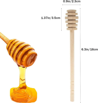 ya 14 9.20 baidi 4 Pieces (6.3 inches) Wooden Honey Stirrer Honey Doo Stick Honey Comb Stick-1