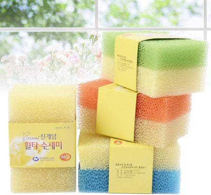 ya 14 9.20 baidi 10PCS Simulation Loofah Scouring Pad Kitchen Dishwashing Spon Cleaning Pad-1