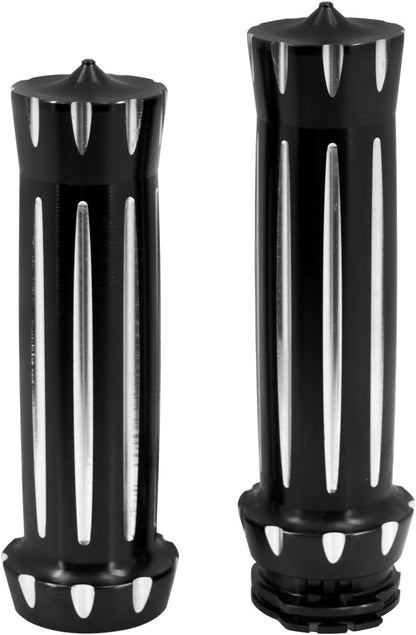 ya 11 9.14 baidiBlack CNC 1 25mm Handlebar Hand Grips for Harley Touring Dyna Softail Sportster