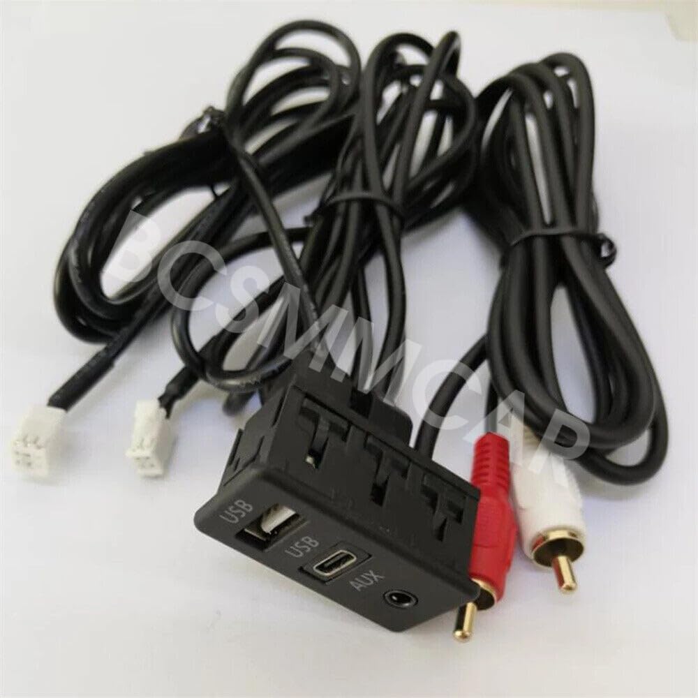 ya 6 8.24 baidi 4 Pin 6 Pin to USB+Type-C+RCA for Audi o AUX Cable Adapter for Car Stereo Navigation
