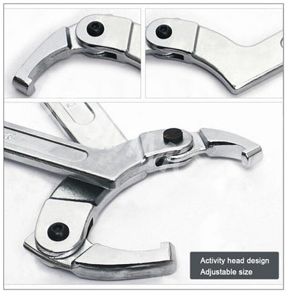 ya 6 8.24 baidi Adjustable Hook Wrench 19-51 mm C Round Spanner Tool Slotted Retaining Accessory