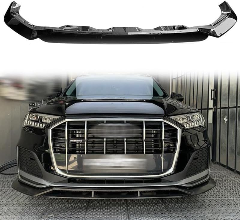 ya 2 8.15 GT Style Front Bumper Lip Kits for Audi Q7 S-line SQ7 MK2 2019-2023 Glossy Black