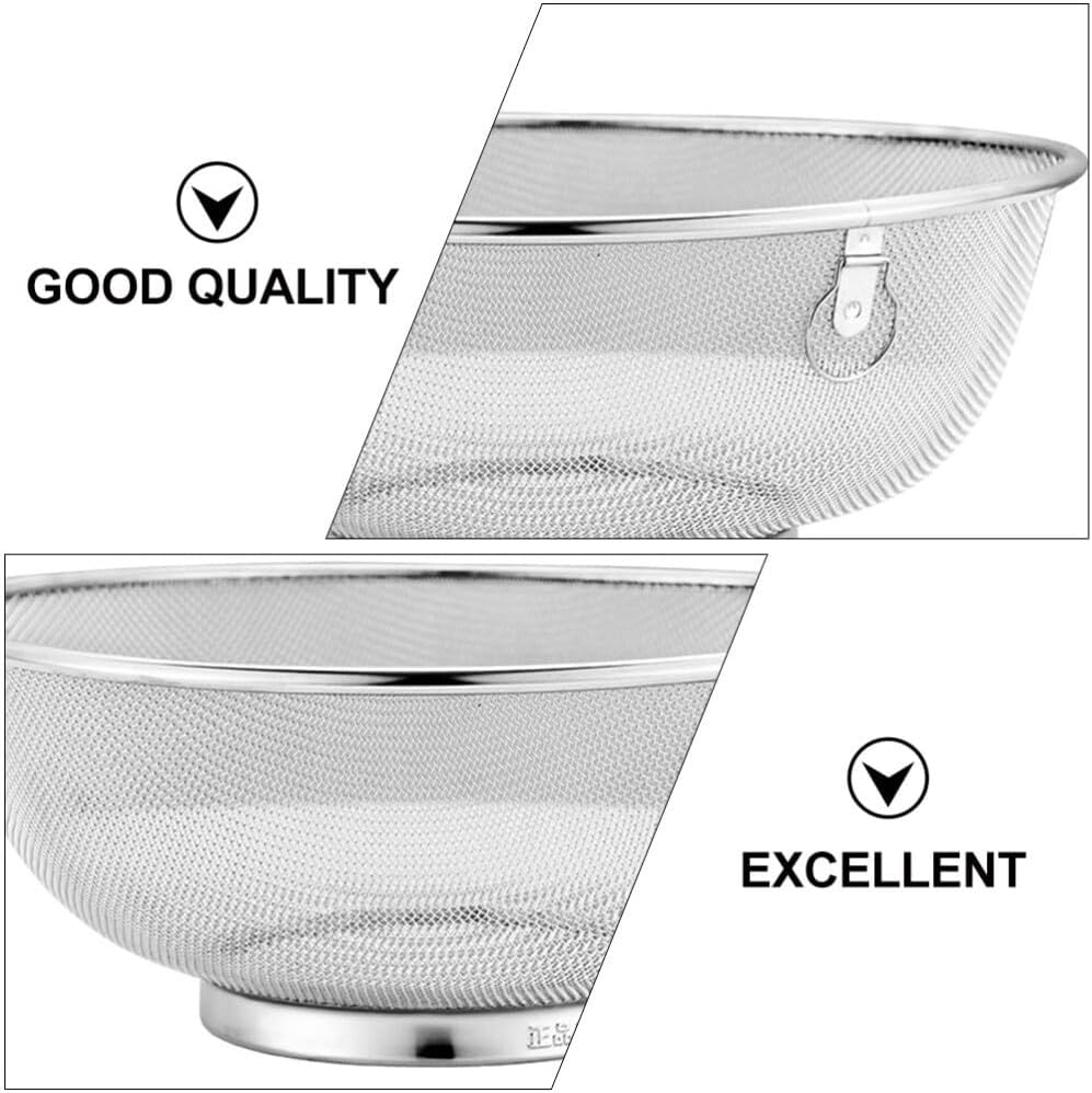 ya 14 9.20 baidi Kitchen Drain Basket Stainless Steel Pot Rice Filter Washing Fruit Drainer-1