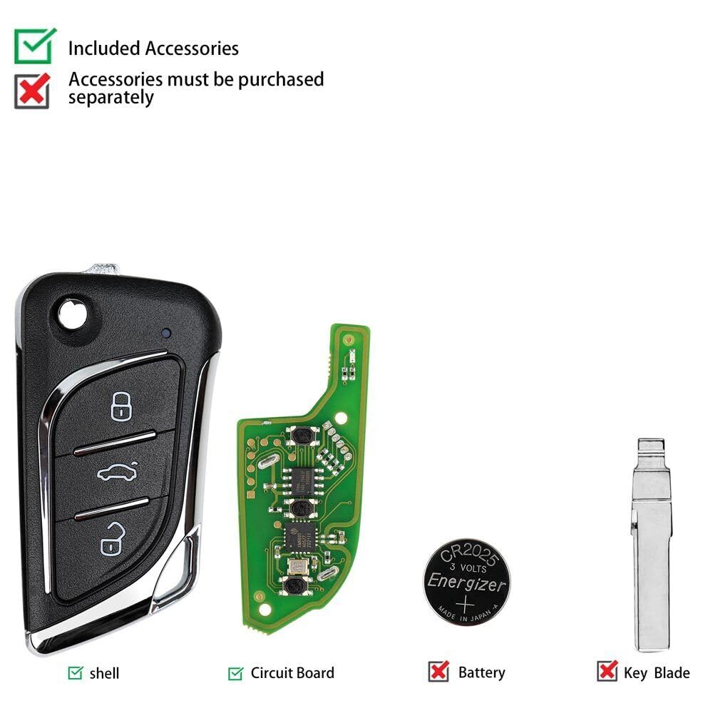 ya 3 8.24 baidi 5PcsUniversal Flip Wire Remote Key for Lexus Style 3 Buttons XKLKS0EN HK