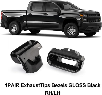 ya 6 8.24 baidi 84434642 84434641 for Chevy for Silverado for GMC for Sierra 19-24 Tips Bezels Black