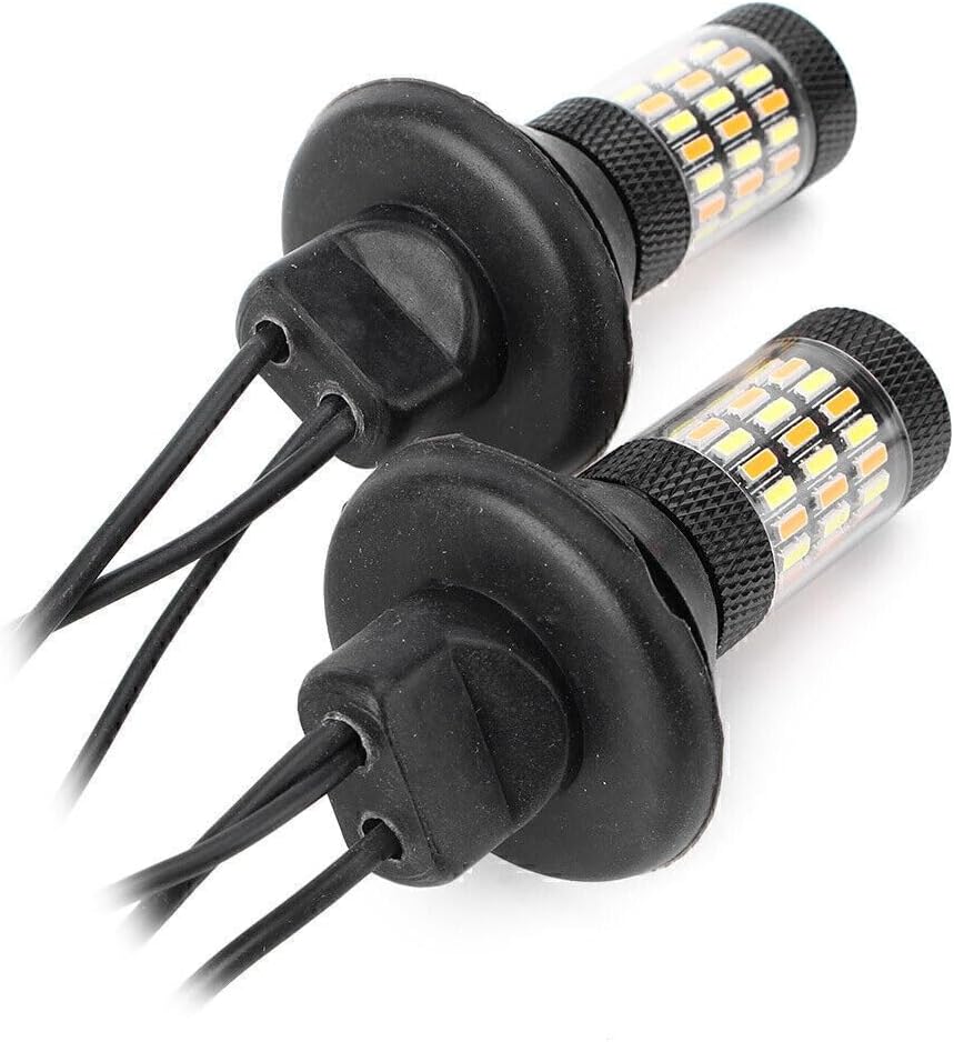 ya 4 8.10 2pcs No Hyper Flash 1156 P21W Dual-Color Switchback LED Turn Signal Lights Bulbs