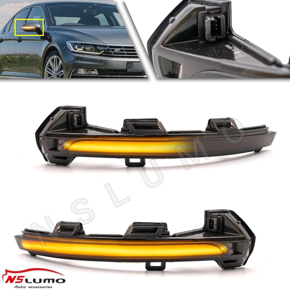 ya 4 8.10 Sequential LED Turn Signal Side Mirror Lights for 15-20 for VW for Passat B8 for VW Arteon