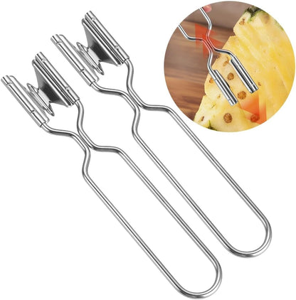 ya 14 9.20 baidi 2 Pcs Stainless Steel Pineapple Peeler Remover Fruit Slicer for Kitchen-1