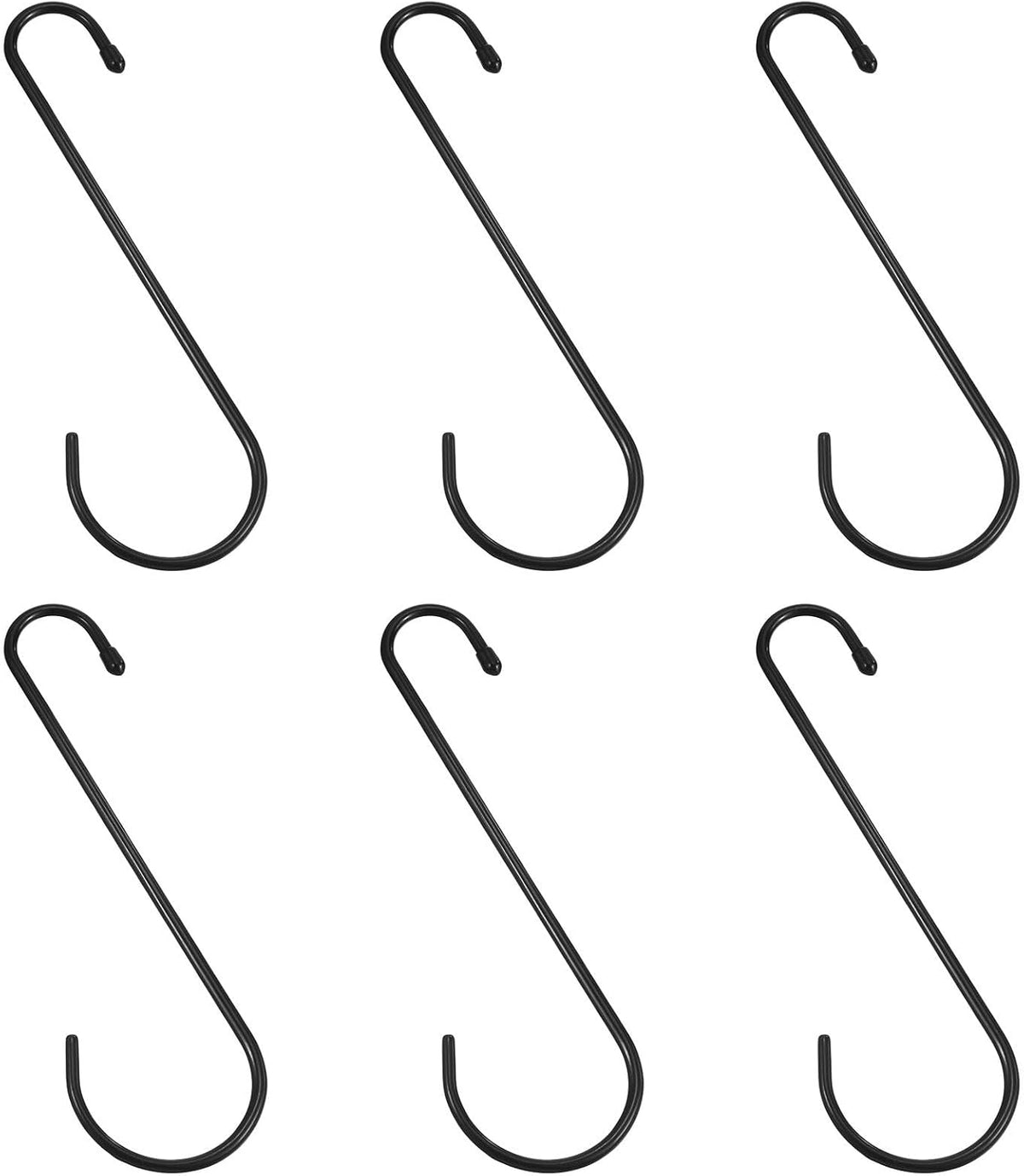 ya 26 10.21 baidi 9 S Shaped Hooks, 6 Pack Multipurpose S Hanging Hooks, Black